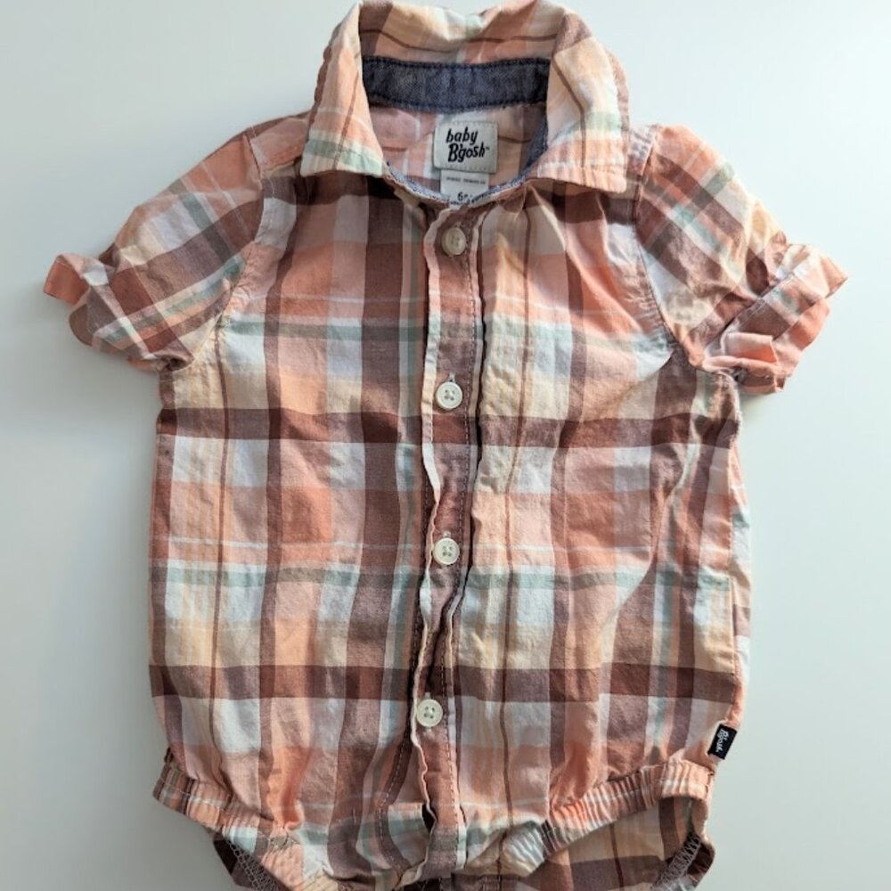 Baby B'gosh plaid shirt onesie